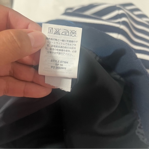 J. CREW Women’s Size 6 A-Line Striped 100% Cotton Skirt Color-block Navy/L.Blue - Picture 10 of 11